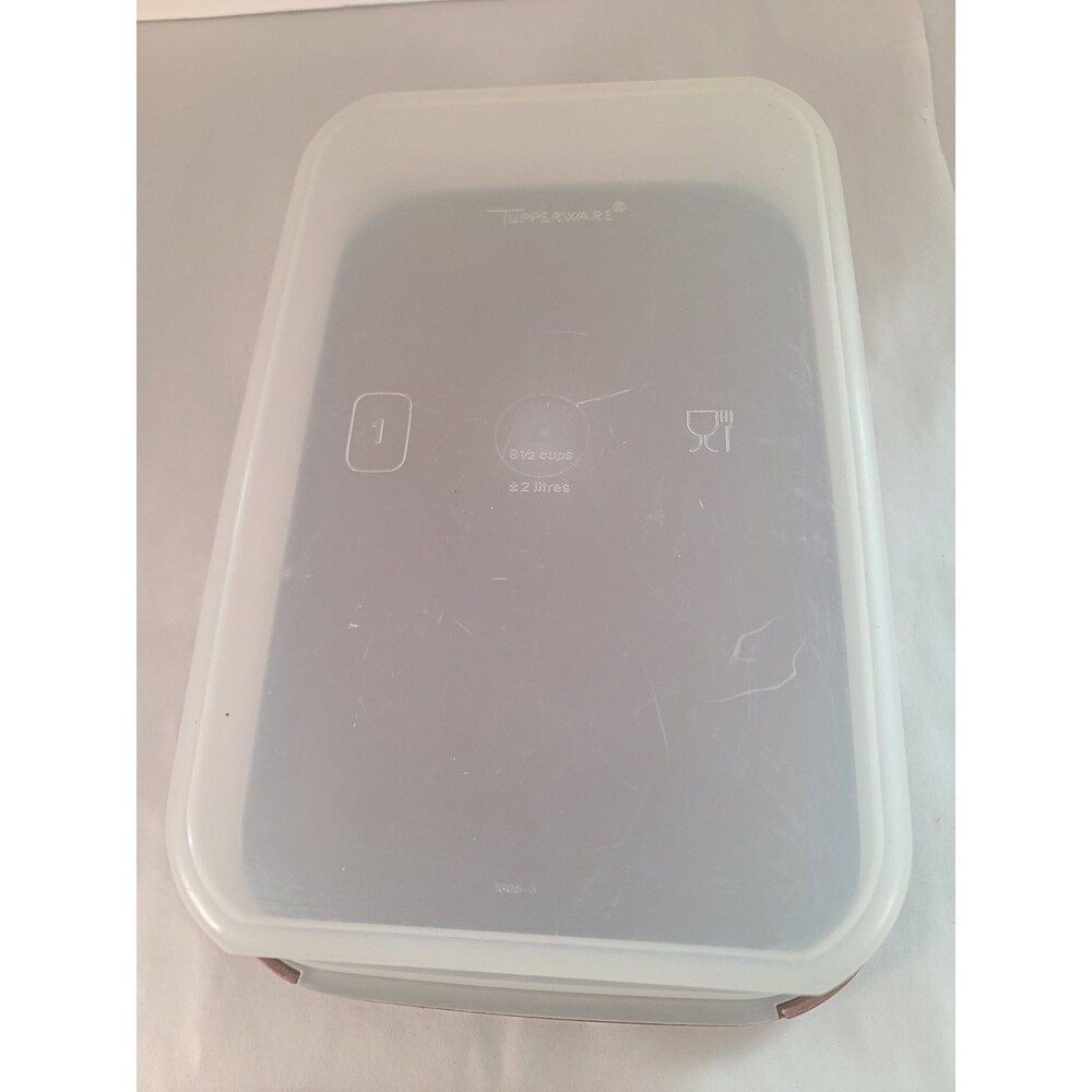 VTG Tupperware Modular Mates Rectangle Storage Container 8.5 Cup 1608-3 Brown - Picture 3 of 8